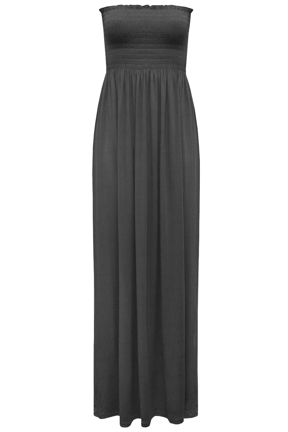 Black Strapless Sheering Bandeau Maxi Dress | Cheap Dresses